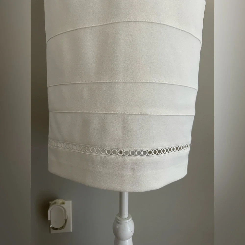 Tommy Hilfiger Circle Trim Party Cocktail Dress White Size 6 - Picture 3 of 8